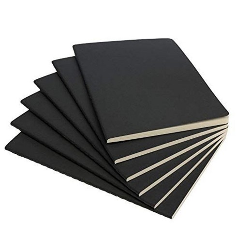 Simply Genius A5 Lined Notebooks with Softcover - College Ruled Notebook - 92 pages, 5.5" x 8.3" (Black, 6 pack) - image 1 of 4