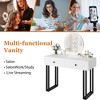 ODK Vanity Desk with Mirror and Lights - 3 Colors LED Lights, Plenty of Storage Space, Modern Design, Quality Materials and Solid Construction - 2 of 4