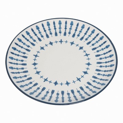 Transpac Dolomite 12" Blue Spring Serving Platter