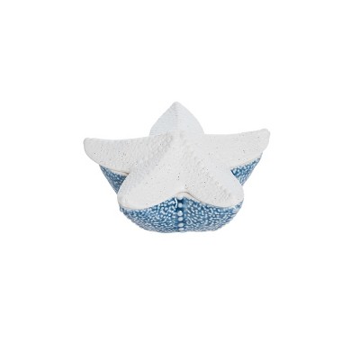 Beachcombers Blue & Bisque Sea Star Covered Dish