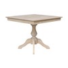 29.9" Dining Tables Sparks Square Top Pedestal Unfinished - International Concepts: Hardwood, 4-Seater, Kitchen Furniture - 2 of 4