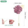 Unique Bargains Mens Golden Leaf Rose Lapel Boutonnieres Pin for Wedding 12 Pcs - 3 of 4
