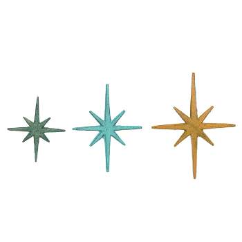 Transpac Metal 8.66 in. Multicolor Spring Bright Stars Wall Decor Set of 3