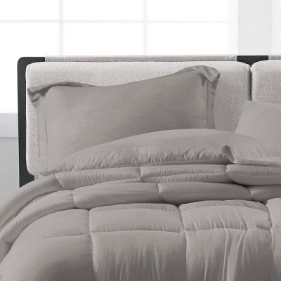 King Gray Reversible Down Alternative Microfiber Comforter Set