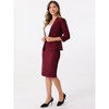Allegra K Women's Office Work Collarless Blazer Pencil Skirt Business Suit Set 2 Pcs - 4 of 4