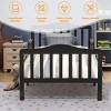 Infans Classic Kids Children Toddler Wood Bed Bedroom Furniture w/ Guardrails Black - 4 of 4