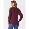 Allegra K Women's Round Neck Long Sleeve Soft Layering Basic T-Shirt - 3 of 4