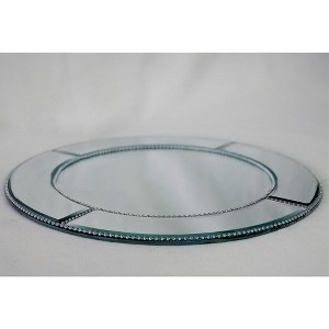 Jiallo Mirrored charger plate with beads border 13 inch dia. - 1 of 1