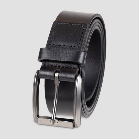 Men's black leather belt