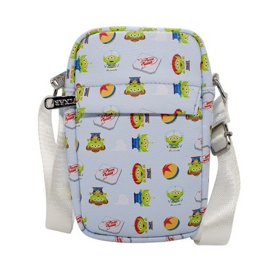 Disney Bag, Crossbody, Pixar Toy Story Alien Remix Pizza Planet Luxo Ball Collage, Vegan Leather