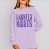 Haunted Nights Block Distressed - Women's Garment Dyed Long Sleeve Graphic T-Shirt - 2 of 3