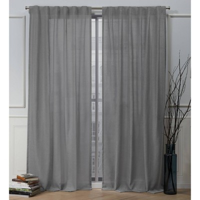 Set of 2 Nicole Miller Faux Linen Slub Textured Hidden Tab Top Curtain Panels - Nicole Miller