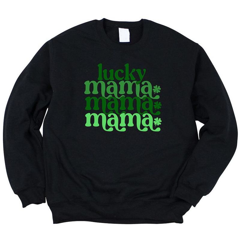 Simply Sage Market Women's Graphic Sweatshirt Lucky Mama Clovers Stacked St. Patrick's Day, 1 of 5