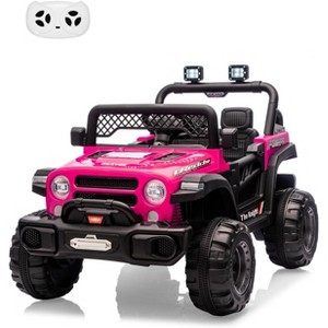 12V Kids Electric Ride-On Truck - Battery-Powered Off-Road Car with Parent Remote, Dual Motors, Wheel Suspension, LED Lights, Storage Space - 1 of 4