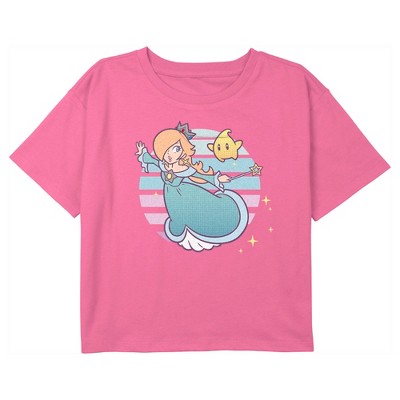 Girl's Nintendo Super Mario Bros Rosalina And Luma Crop T-Shirt