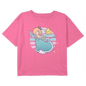 Girl's Nintendo Super Mario Bros Rosalina And Luma Crop T-Shirt - 1 of 3