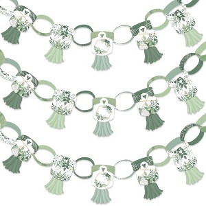 Big Dot of Happiness Boho Botanical - 90 Chain Links and 30 Paper Tassels Decoration Kit - Greenery Party Paper Chains Garland - 21 feet - 1 of 4