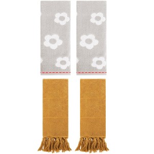 REGALWOVEN 4 Pcs Cotton Bathroom Decorative Hand Towel 14" x 30" - 1 of 4