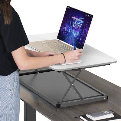 Elevate 27.5" White Steel Adjustable Standing Desk Converter