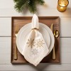 Set of 6 Durable Christmas Napkins, 20x20" Snowflakes Embroidery Thanksgiving Napkins, Dinner Napkins for Christmas Decorations & Holiday Gatherings - 2 of 4