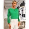 INSPIRE CHIC Women's Chiffon Semi Sheer Keyhole Neck Elegant Work Blouse - 2 of 4