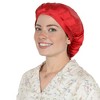 Anna-Kaci Women Satin Sleep Bonnet Adjustable Tie Back Hair Protection Cap for All Hair Types - 3 of 4