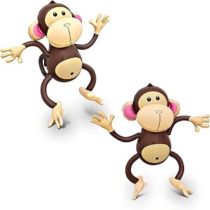 4E's Novelty Go Bananas! 2-Pack Inflatable Monkey Decorations - Fun Jungle Party Must-Have! - 1 of 4