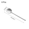 Unique Bargains Stainless Steel Long Handle Round Head Spoon 6 Pcs - 2 of 4