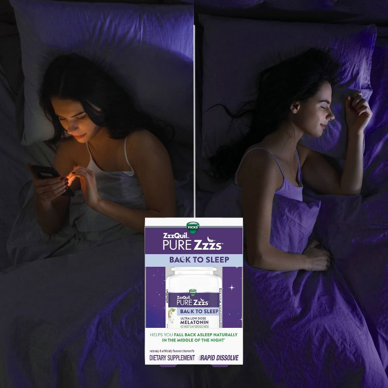 Vicks ZzzQuil PURE Zzzs Back to Sleep Rapid Dissolve Tablets - 24ct, 4 of 9