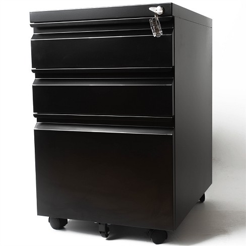 3 Drawer Metal File Cabinet With Lock In Black Pemberly Row Target