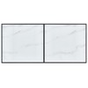vidaXL Tempered Glass Dining Table with Marble Pattern and Powder-Coated Metal Frame, White and Black, Modern Design, 63"x31.5"x29.5" - 4 of 4