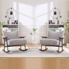 Modern Rocking Accent Chair, Mid-Century Armchair with Metal Frame for Living Room, Bedroom, Office - 2 of 4