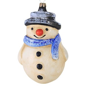 * vintage ornament SET ୨୧ 可愛い雪だるまさん ＆ ウサ Marolin 4.5 Inch Large Snowman With A Scarf Winter Tree Ornament