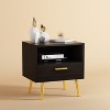 Hitow Single Drawer Nightstand Modern Design Open Shelf Storage - image 3 of 4