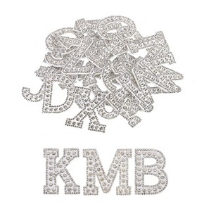 Unique Bargains DIY Clothes Repair Decorative Glitter Alphabet Rhinestone English Letter Iron-on Patches 1 Set - 1 of 4