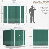 LACOO 8' x 6' Peak-Roof Patio Metal Shed - 4 of 4