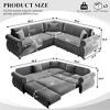 GDFStudio Keene 6-Seater L-Shaped Chenille Sectional Sofa Bed with Pull-Out Sleeper - 3 of 4
