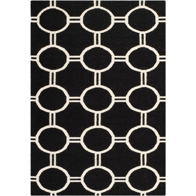 Dhurries Dhu636 Hand Woven Area Rug - Black/ivory - 5'x8' - Safavieh ...