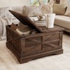 SinCiDo Farmhouse Square Coffee Table, Lift Top Wooden Center Table w/Hidden Storage for Living Room & Home - 2 of 4