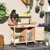 Outsunny Garden Potting Bench Table with Sink, Lockable Storage Cabinet and Open Shelf, Outdoor Planting Workstation with Steel Tabletop - 3 of 4