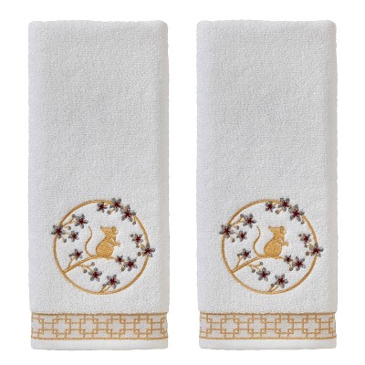 2pc Vern Yip Zodiac Hand Towel Set White - SKL Home