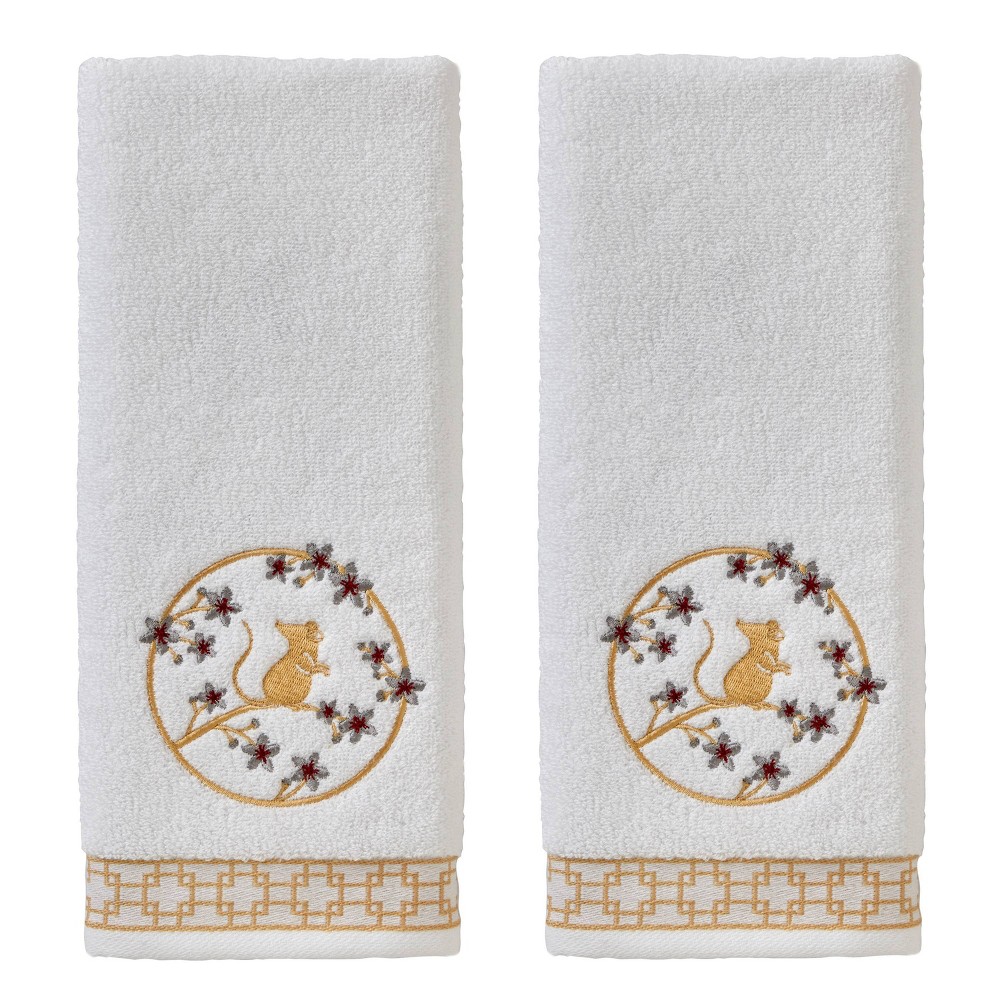 Photos - Towel 2pc Vern Yip Zodiac Rat Hand  Set White - SKL Home