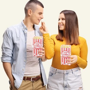 Popcorn Bags with Stainless Steel Scoop and Salt Shaker for Popcorn Machine, Party, Movie Night - 1 of 4