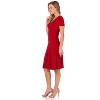 Rekucci Women's V-Neck Short Sleeve Crossover Dress with Tummy Control - 2 of 4