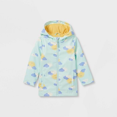 Toddler Girls' Cloud Long Sleeve Rain Coat - Cat & Jack™ Light Blue