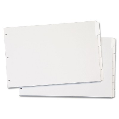 Cardinal Write 'n Erase Tabloid Index Dividers 8-Tab White 84271