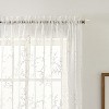 Ellis Curtain Brewster 100% Polyester Embroidered Sheer Rod Pocket Curtain Panel White - 3 of 4