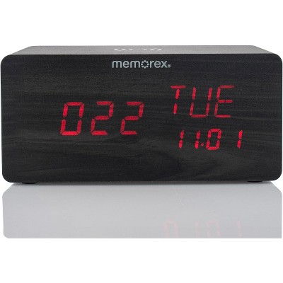Memorex CRBT250 Bluetooth Led Alarm Clock With Wireless Charger