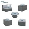 10-Piece Outdoor Patio Rattan Sofa Set with Cushions, Side Tables, Ottomans & Round Table – Light Gray PE Wicker Sectional Set - 2 of 4