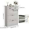 Shoe Storage Cabinet with 2 Flip Drawers and 2 Drawers, Freestanding Narrow Entryway Slim Hidden Shoe Rack Organizer Cabinet, White - 2 of 4